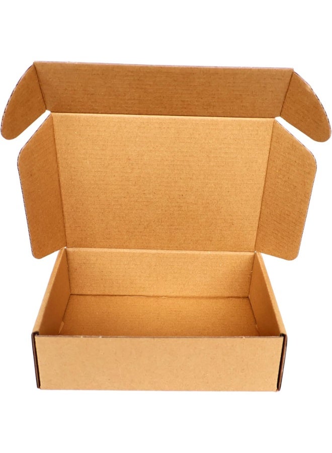 FAYET 24 Pack Small Brown Corrugated Mailer Boxes, Recyclable Kraft Cardboard Shipping Boxes, Easy Fold No Tape/Glue, Crush-Resistant Packaging for Small Business, Gifts, Crafts, Jewelry and Storage（20*14*4cm） - Image 5